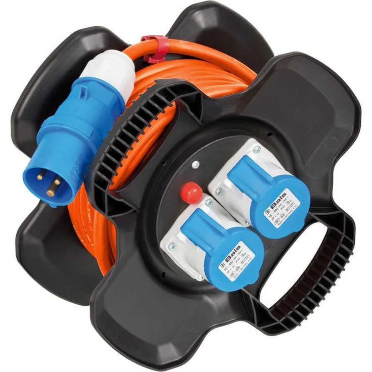 Brennenstuhl E-Kabeltrommel X-Gum - Camping-Kabeltrommel mit 10m Kabel in orange (Caravan-Kabeltrommel mit 2 E Steckdosen + 3 Schutzkontakt-Steckdosen) - 116973010 – Bild 1