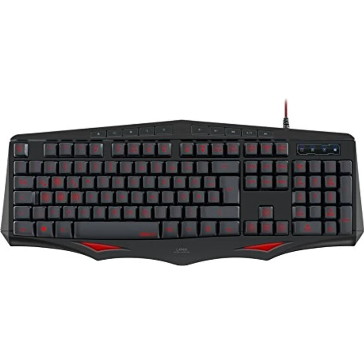 Speedlink LAMIA Gaming Keyboard - Tastatur mit USB Anschluss für Büro-Home Office (LED Tastenbeleuchtung - Anti Ghosting und Rollover-Technik - Höhenverstellbar) für PC-Notebook-Laptop, schwarz – Bild 1