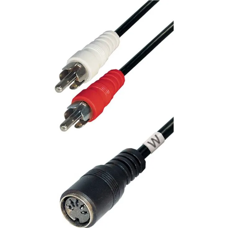 DIN Kupplung auf 2 Cinchstecker 0,2m f. Wiedergabe