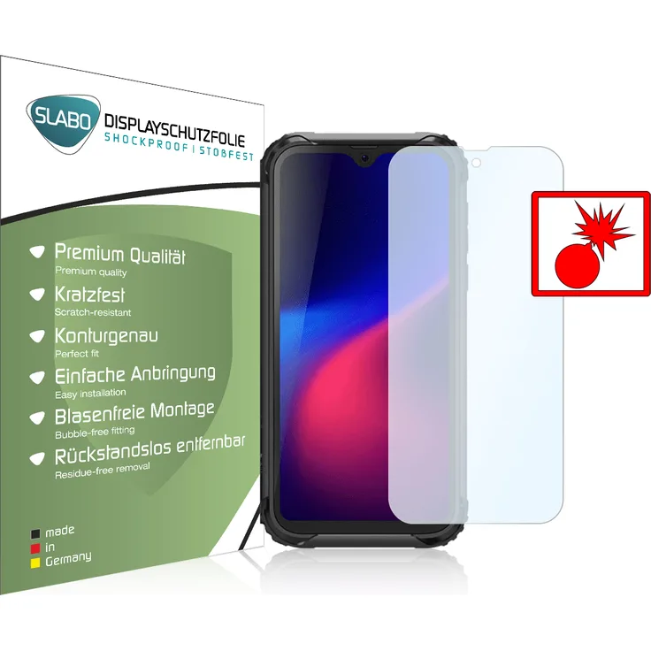 2x Slabo Panzerschutzfolie für Blackview BV5900 KLAR Shockproof (verkleinerte Folien) Displayfolie Schutzfolie Folie