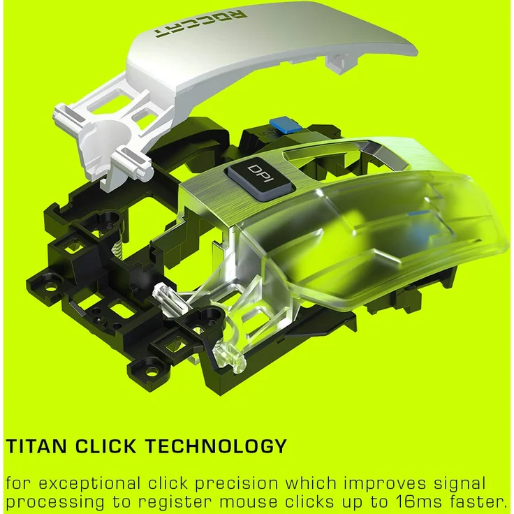 Roccat Kain 202 AIMO RGB Gaming Maus (16.000 DPI Owl-Eye Sensor, Kabellos, Titan Click Technologie), weiß – Bild 7