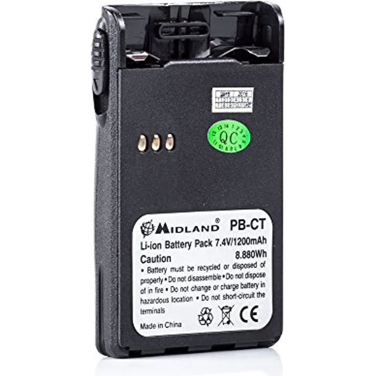 Midland C846 Schwarz Ladegerät - Ladegeräte (Lithium-Ion (Li-Ion), 1200 mAh, 7,4 V, Schwarz)