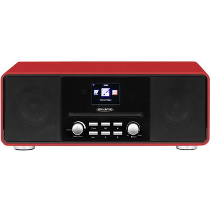 Reflexion HRA19INT DAB- und Internetradio mit CD-Player und Radiowecker (UKW, DAB, DAB+, Bluetooth, AUX-Eingang, Kopfhöreranschluss, Fernbedienung), rot
