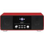 Reflexion HRA19INT DAB- und Internetradio mit CD-Player und Radiowecker (UKW, DAB, DAB+, Bluetooth, AUX-Eingang, Kopfhöreranschluss, Fernbedienung), rot