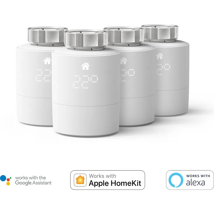 tado° Smartes Zusatz Heizkörper-Thermostat - Quattro Pack für Einzelraumsteuerung, Einfach selbst zu installieren, Designed in Germany