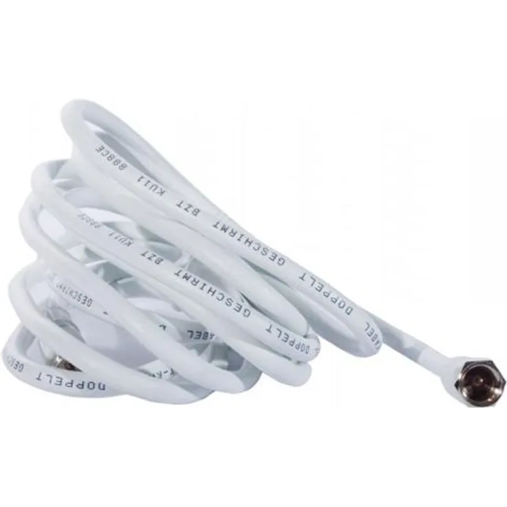 TechniSat CoaxSat 2150, 10 m + 2 F-Stecker, weiß (Koaxialkabel mit zwei F-Anschlüssen)
