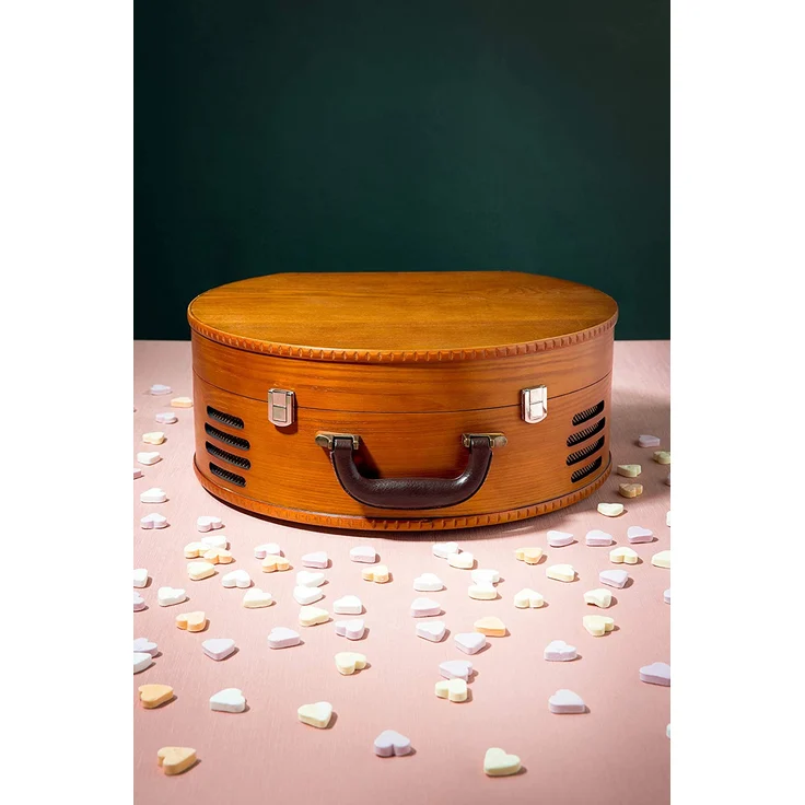 Classic Phono TT-34 Retro Schallplattenspieler, USB -Anschluss zum Digitalisieren, Stereo Lautsprecher, 3 Abspielgeschwindigkeiten, braun – Bild 4