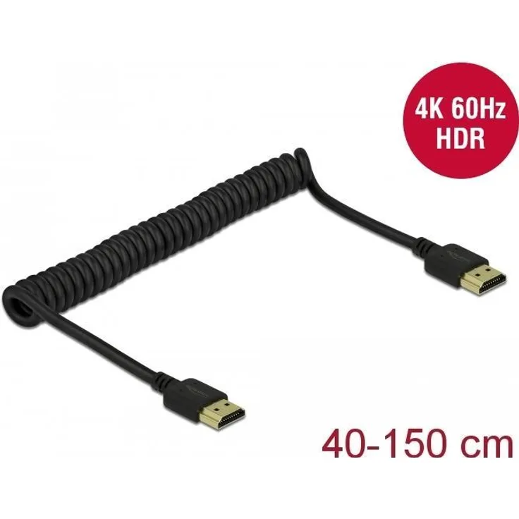 Delock HDMI Spiralkabel 4K 60 Hz