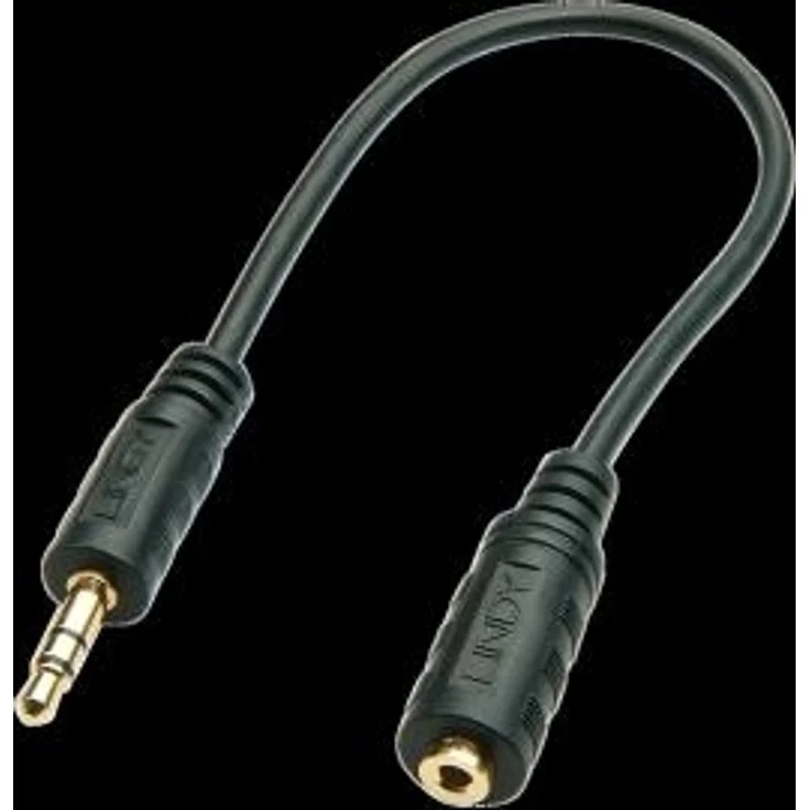 LINDY Premium Audio Kabel Klinke 3,5 mm Stecker auf 2,5 mm Klinke Buchse, 20 cm