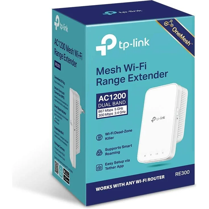 TP-Link RE300 Mesh Repeater AC1200 (Dual-WLAN AC + N, 867MBit-s 5GHz + 300MBit-s 2,4GHz, WLAN Verstärker, App Steuerung, kompatibel zu allen WLAN Geräten) – Bild 3