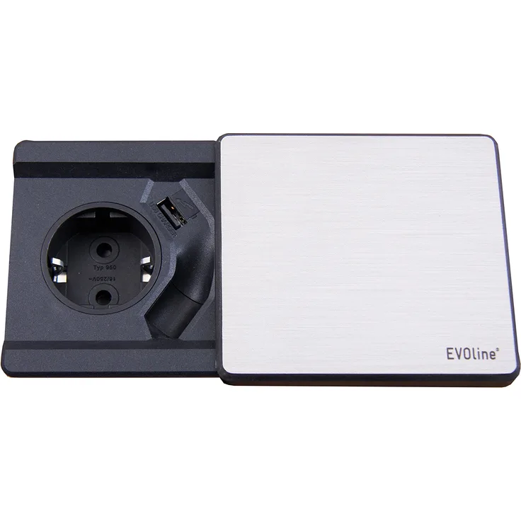 Schulte 159270000800 EVOline Square ohne QI-Ladefunktion, 250 V