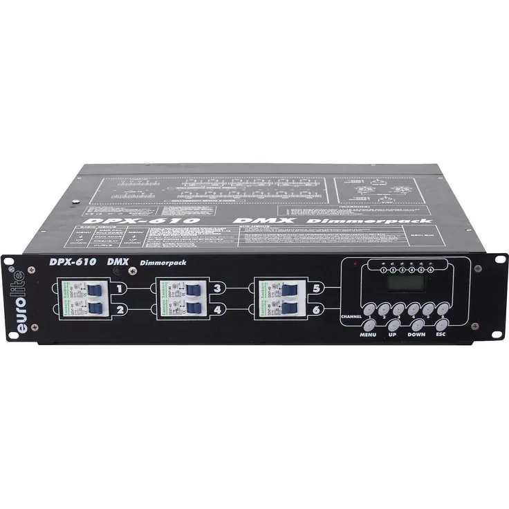 EUROLITE DPX-610 DMX Dimmerpack | 6 x 10A-Dimmer für DMX und analoge Steuersignale, Anschluss über Klemmen