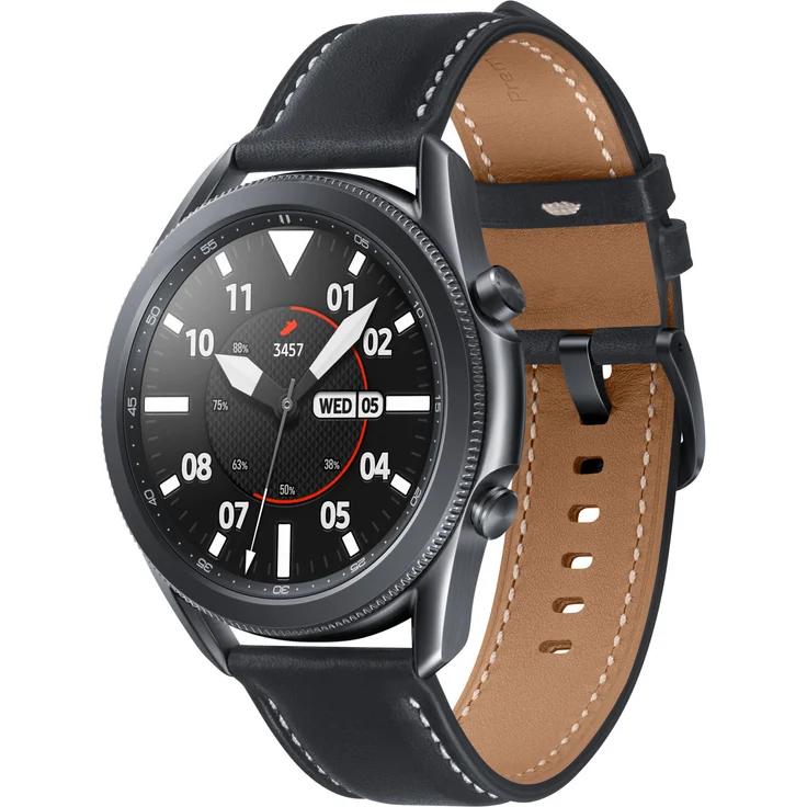 Samsung Galaxy Watch 3 LTE Smartwatch GPS, Damen, 45mm, Lederarmband, Mystic Black Smartwatch – Bild 5