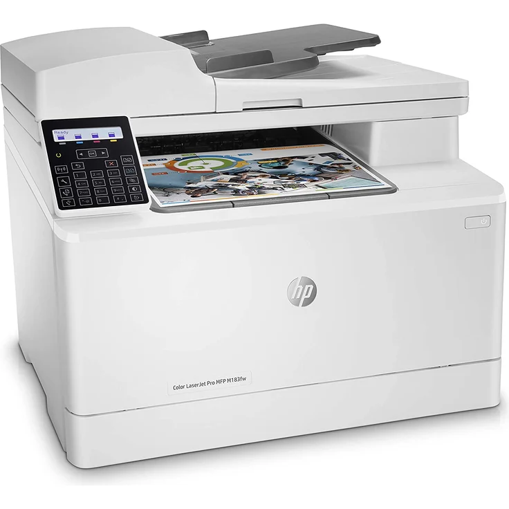 HP Color LaserJet Pro MFP M183fw (4-in-1) Multifunktionsdrucker - (Laser) Farbe, Druckgeschwindigkeit: 16 s/w, 4 Farbe, Auflösung: 600 x 600, USB, LAN, WLAN, AirPrint, Cloud Print (7KW56A) – Bild 2