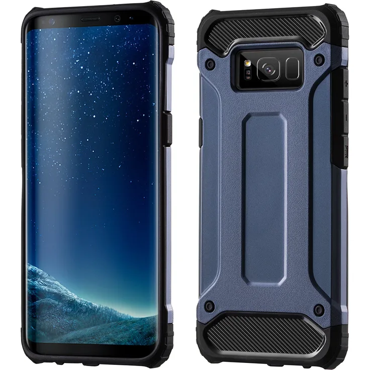 cofi1453 Handyhülle Panzerhülle Bumper Hybrid Armor Schutzhülle für Samsung Galaxy M20 (M205FD) Silikon Hülle Zubehör Tasche Panzerschale Panzer in Blau