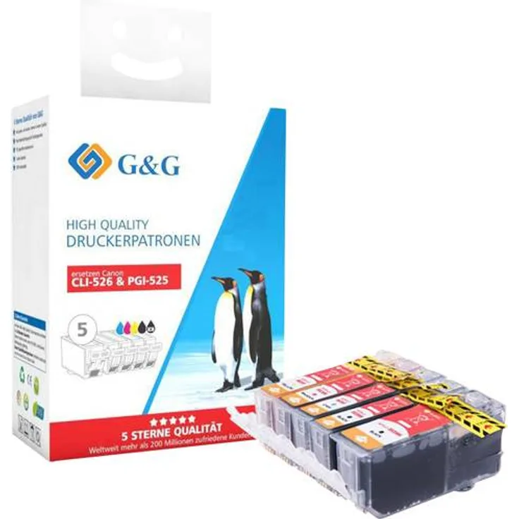 G&G Printing Tinte ersetzt Canon PGI-525, CLI-526 Kompatibel Kombi-Pack schwarz, Photo schwarz, cyan, magenta, gelb 14789
