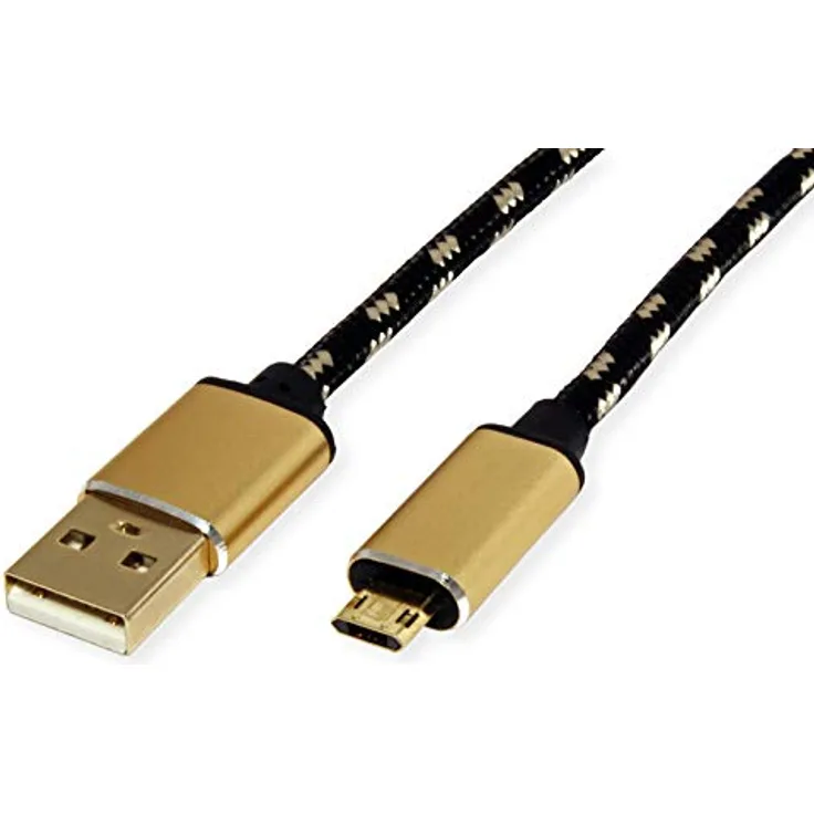 ROLINE GOLD USB 2.0 Kabel, Typ A ST - Micro B ST (reversibel), 0,8 m (11.02.8819)