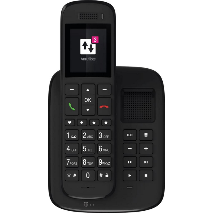 Telekom Sinus A32 Großtastentelefon mit Basis und Anrufbeantworter, VoIP-Telefon, ebenholz – Bild 2