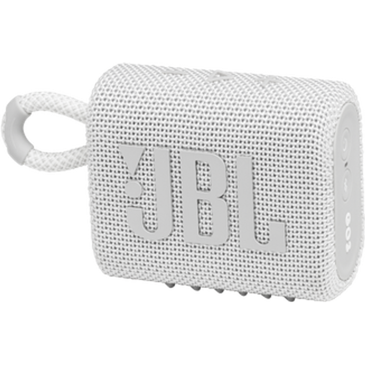 JBL GO 3 Tragbarer wasserdichter Bluetooth-Lautsprecher weiß Bluetooth-Lautsprecher, wasserdicht, weiß – Bild 1