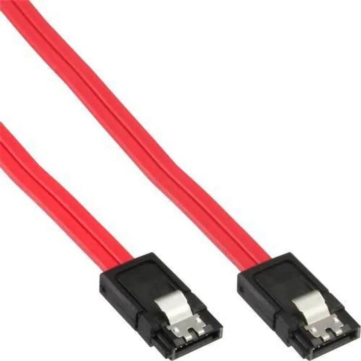 InLine SATA 6Gb/s Kabel - Serial ATA 600 - mit Lasche - 0,75m - Rot (27307)