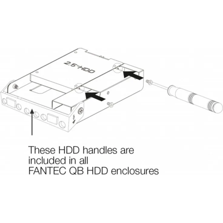FANTEC QB-Bracket 25, 3,5'' zu 2,5'' Festplatten Adapter für Gehäuse der QB-Serie, schwarz