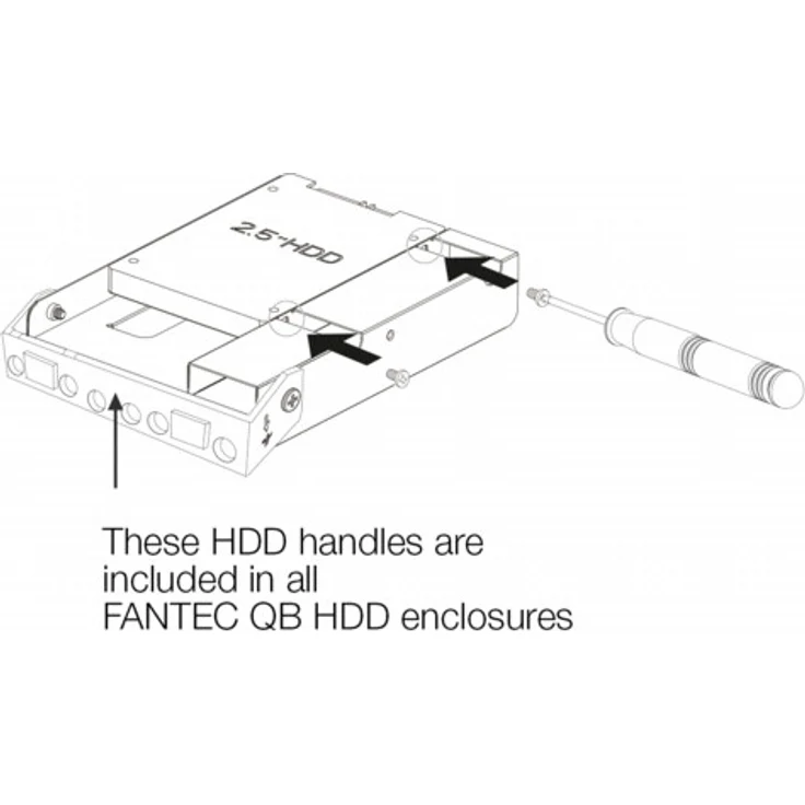 FANTEC QB-Bracket 25, 3,5'' zu 2,5'' Festplatten Adapter für Gehäuse der QB-Serie, schwarz – Bild 1