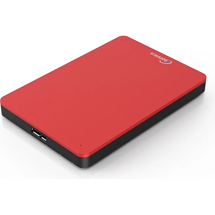 Sonnics 500GB Rot Externe tragbare Festplatte USB 3.0 super schnelle Übertragungsgeschwindigkeit für den Einsatz mit Windows PC, Apple Mac, XBOX ONE und PS4 Fat32