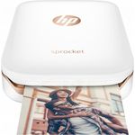 HP Sprocket Mobiler Fotodrucker (Drucken ohne Tinte, Bluetooth, 5 x 7,6 cm Ausdrucke) weiß