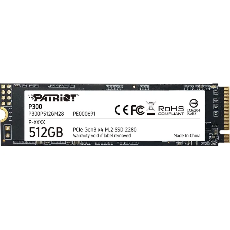 Patriot P300 - Solid-State-Disk - 512 GB - intern - M.2 2280 - PCI Express 3.0 x4 (NVMe) (P300P512GM28)