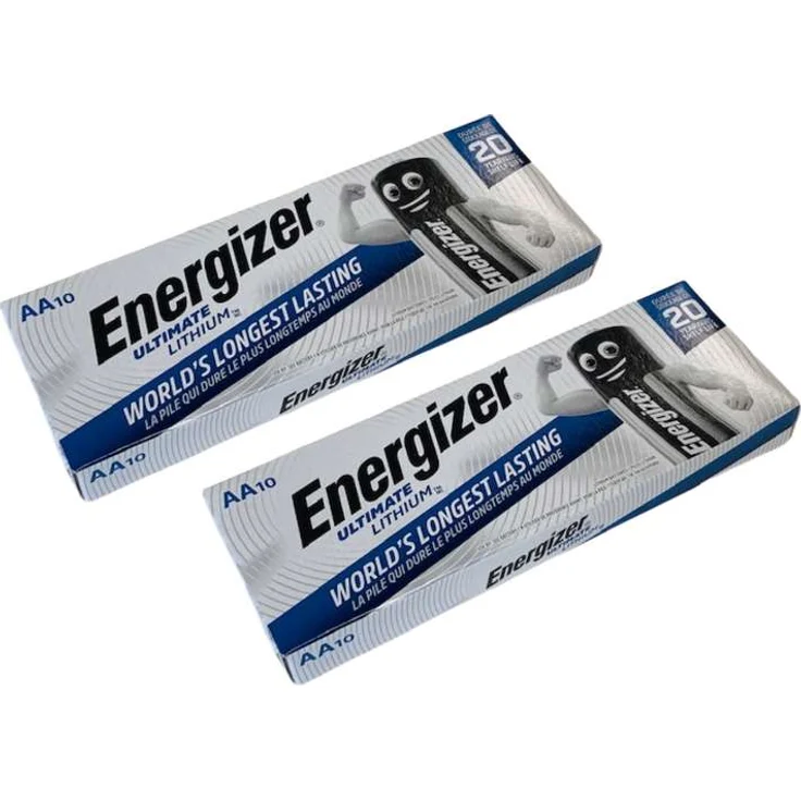 20x Energizer Ultimate Batterie Lithium LR06 1.5V AA Mignon L91