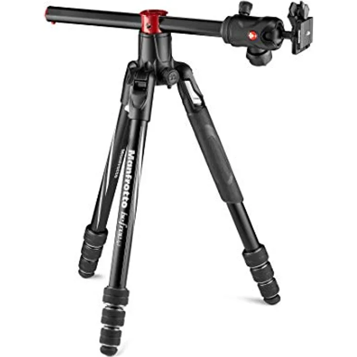 Manfrotto Befree GT XPRO Aluminium: Stativ mit Kugelkopf 496, M-Lock-System, 90-Grad-Säule, 200PL-PRO-Platte, für DSLR- oder CSC-Kamera mit langem Objektiv, Makrofotografie, Aluminium, MKBFRA4GTXP-BH