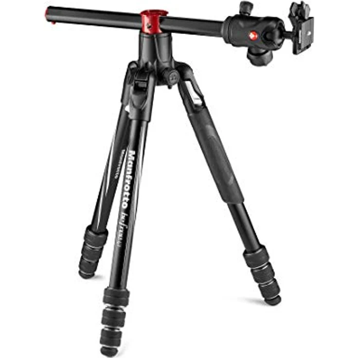 Manfrotto Befree GT XPRO Aluminium: Stativ mit Kugelkopf 496, M-Lock-System, 90-Grad-Säule, 200PL-PRO-Platte, für DSLR- oder CSC-Kamera mit langem Objektiv, Makrofotografie, Aluminium, MKBFRA4GTXP-BH – Bild 1