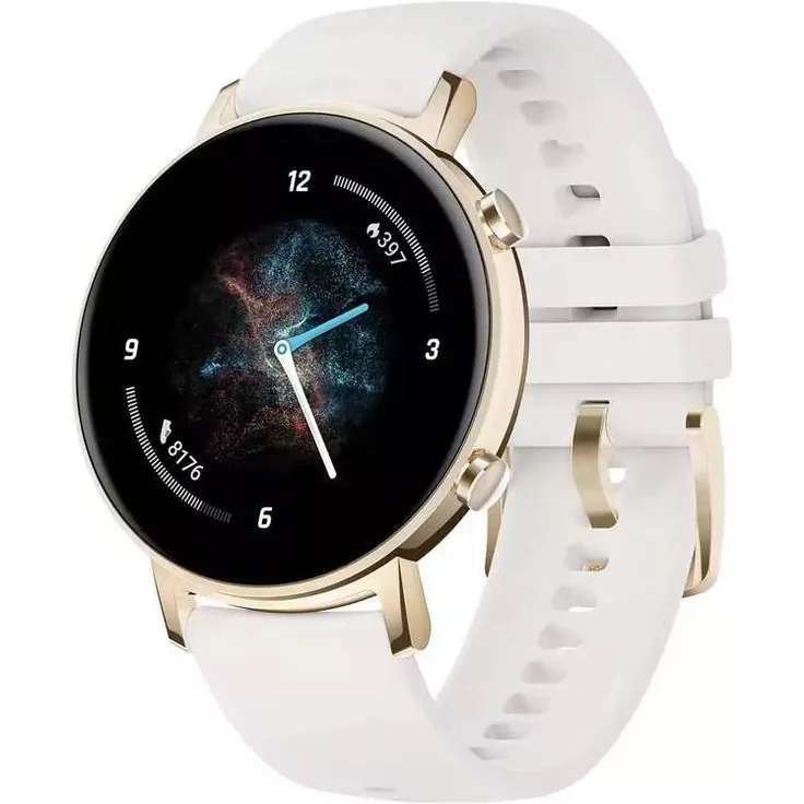 HUAWEI Watch GT2 Smartwatch GPS, Unisex, 42mm, Edelstahlgehäuse, Silikonarmband, Classic White – Bild 3