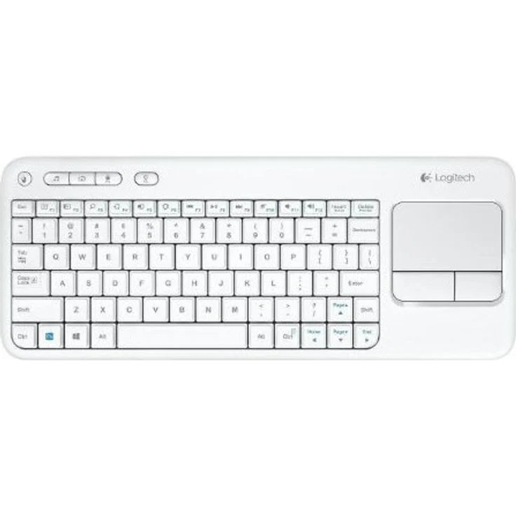 Logitech K400 kabellose Tastatur mit Touchpad (QWERTZ, deutsches Tastaturlayout) weiss – Bild 1