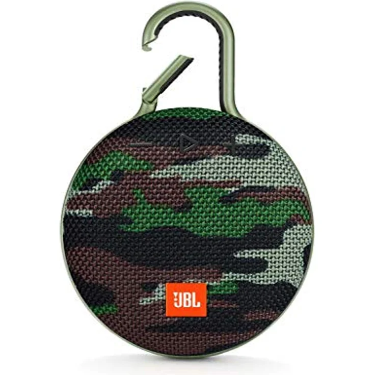 JBL Clip 3 Bluetooth Lautsprecher - Wasserdichte, tragbare Musikbox mit praktischem Karabiner - Bis zu 10 Stunden kabelloses Musik Streaming, Camouflage – Bild 1
