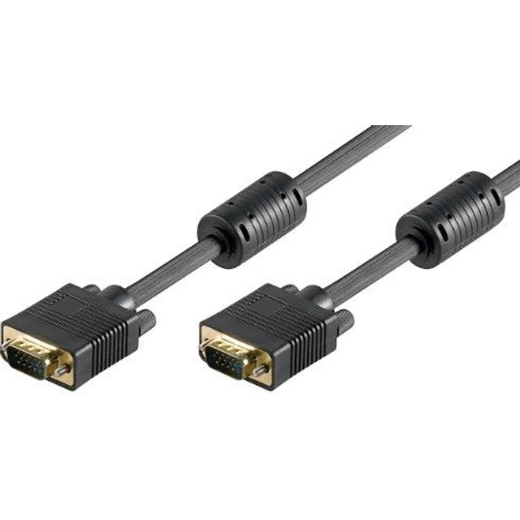 Wentronic Components Handels Goobay - VGA-Kabel - HD-15 (M) - HD-15 (M) - 5,0m - Flügelschrauben - Schwarz (50490)
