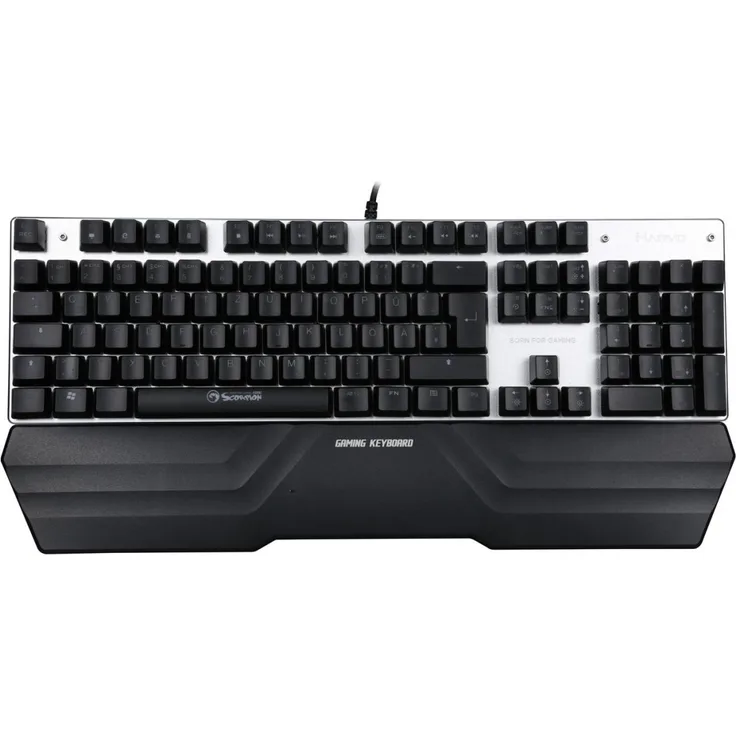 Marvo KG942 Mechanische Gaming-Tastatur Multi-Color RGB - QWERTZ deutsches Tastatur-Layout - 7 Makrotasten - 104 Tasten mit USB-Kabel
