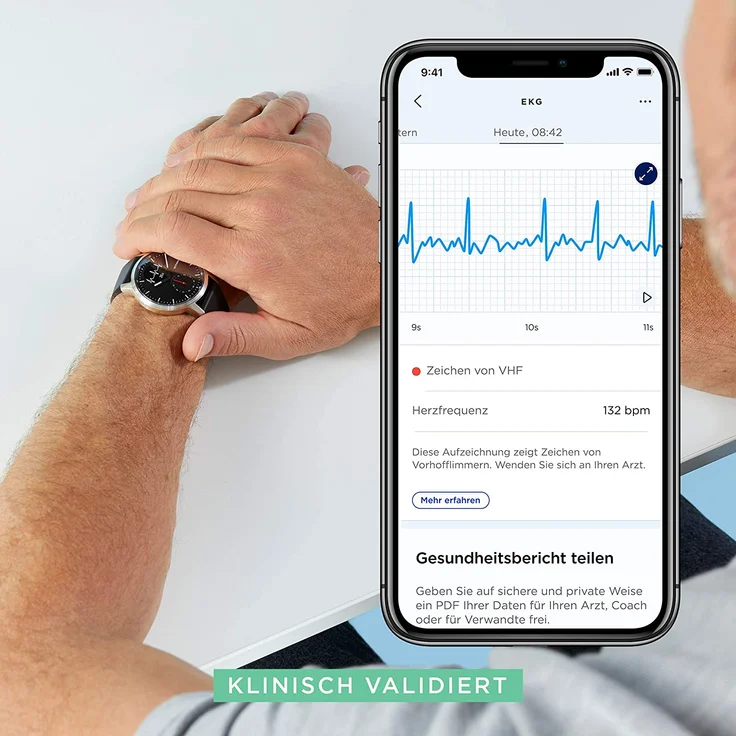 Withings ScanWatch Hybrid-Smartwatch GPS Unisex, 42mm, Schwarz – Bild 5