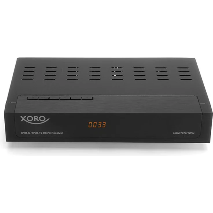 Xoro HRM 7670 TWIN Full HD HEVC DVB-T-T2-C Kombi Receiver HDTV, HDMI, Mediaplayer, USB 2,0, LAN, PVR Ready, 12V schwarz – Bild 2