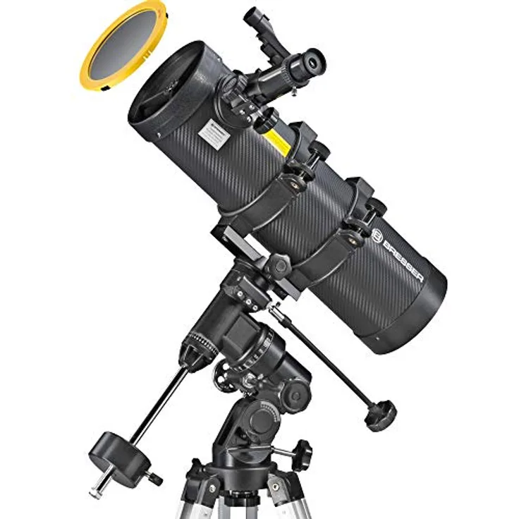 Bresser Spica 130-1000 EQ3, katadioptrisches Spiegelteleskop für Nacht und Sonne mit Smartphone-Adapter und hochwertigen Objektiv Sonnenfilter