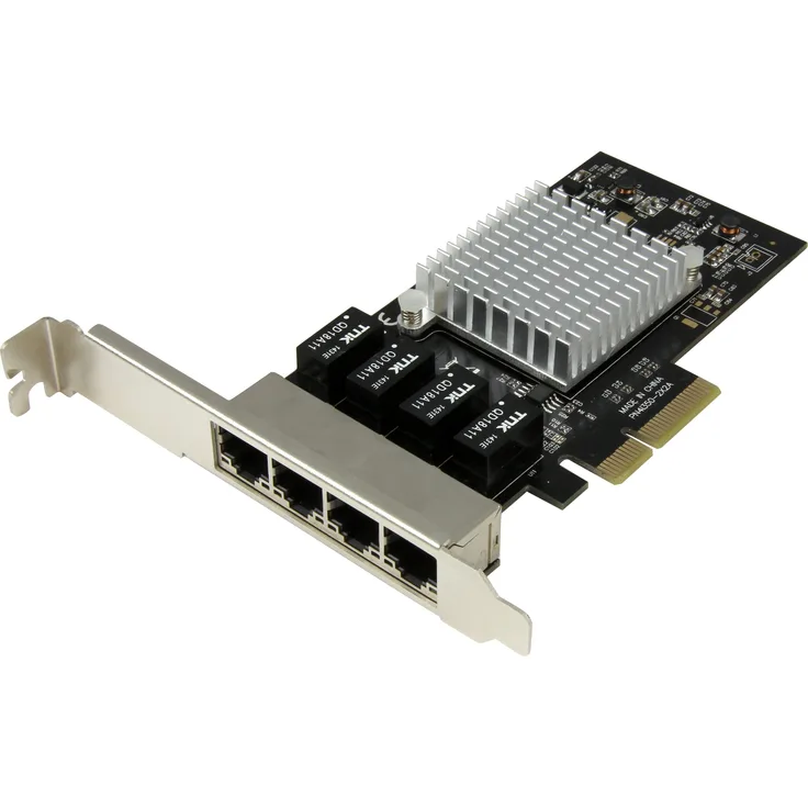 StarTech.com 4 Port PCI Express Gigabit Ethernet Netzwerkkarte, Intel I350 NIC, 4-fach PCIe Netzwerk Adapter mit Intel Chip