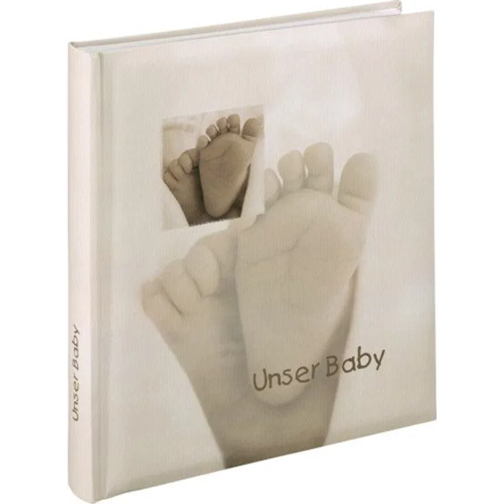 Hama Babyalbum Baby Feel, Fotoalbum mit 29 x 32 cm, 60 Seiten, 60 Blatt, 300 Fotos, sand