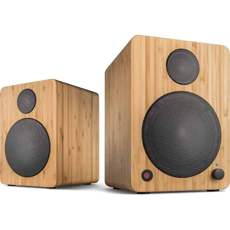 wavemaster CUBE MINI NEO bamboo - Regallautsprecher-System (36 Watt) mit Bluetooth-Streaming, Digitalanschluss und IR-Fernbedienung, Aktiv-Boxen, Nutzung für TV-Tablet-Smartphone, Bambus (66372) – Bild 1