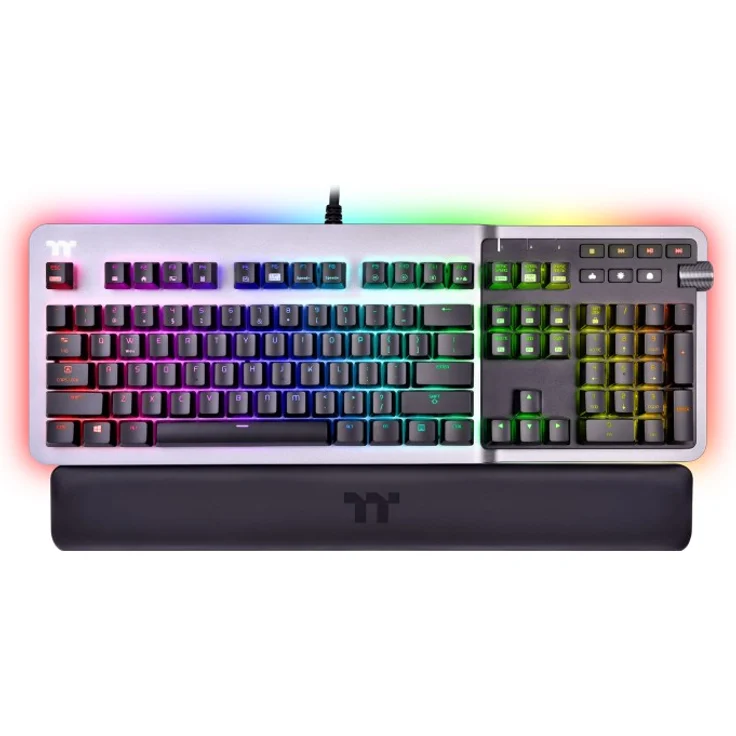 Thermaltake Argent K5 RGB Gaming Keyboard Titanium, MX SPEED RGB Silver, USB, Englisch QWERTY (GKB-KB5-SSSRGR-01) – Bild 1