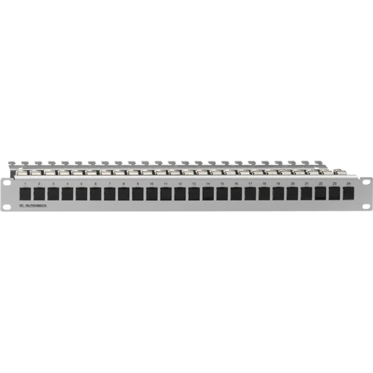 Rutenbeck Patch Panel, 48,30cm (19 Zoll), CAT6A, 24xRJ45, Lichtgrau, PP-UM (239101000)