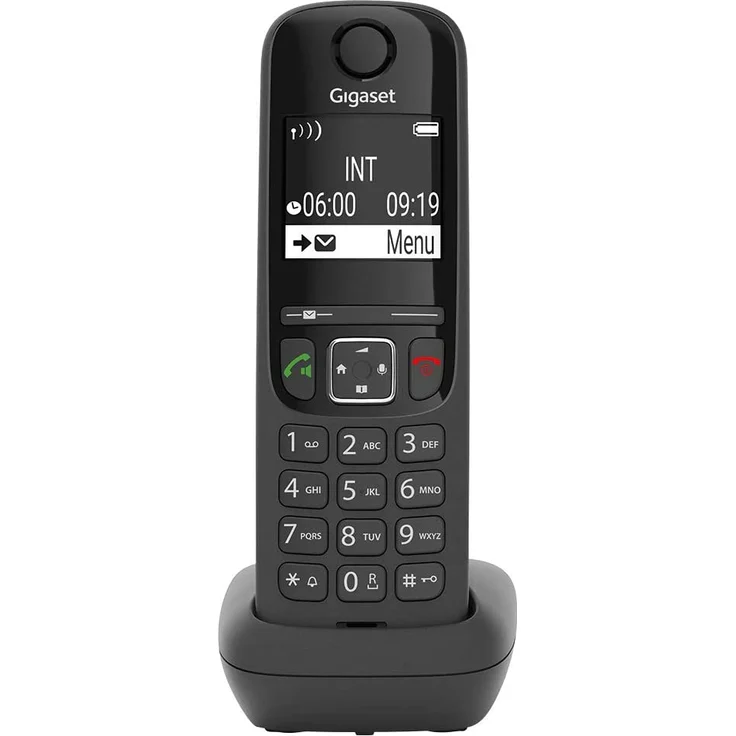 Gigaset AS690 Schnurloses Telefon, großes, kontrastreiches Display, brillante Audioqualität, einstellbare Klangprofile, Freisprechfunktion, Anrufschutz, schwarz – Bild 2