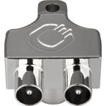 Oehlbach Antenna SP12 Antennen-Verteiler - geschirmtes Metallgehäuse - Zweigeräte-Verteiler für TV/Radio - Koax-Kupplung auf Koax-Stecker - DVB-T2 DVB-C2 HDTV UHD - silber