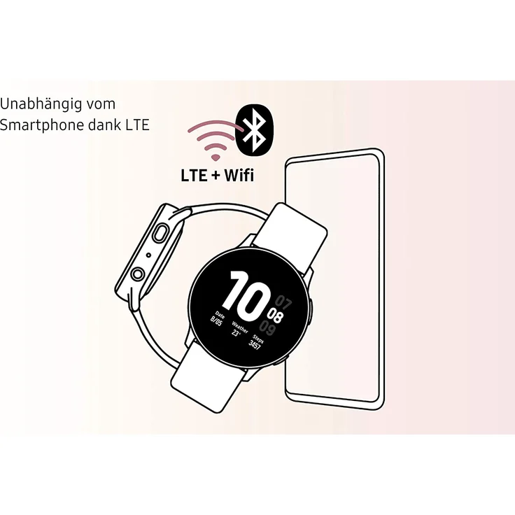 Samsung Galaxy Watch Active 2 Smartwatch GPS + LTE, Unisex, 40mm, Edelstahlgehäuse, Lederarmband, Schwarz – Bild 8