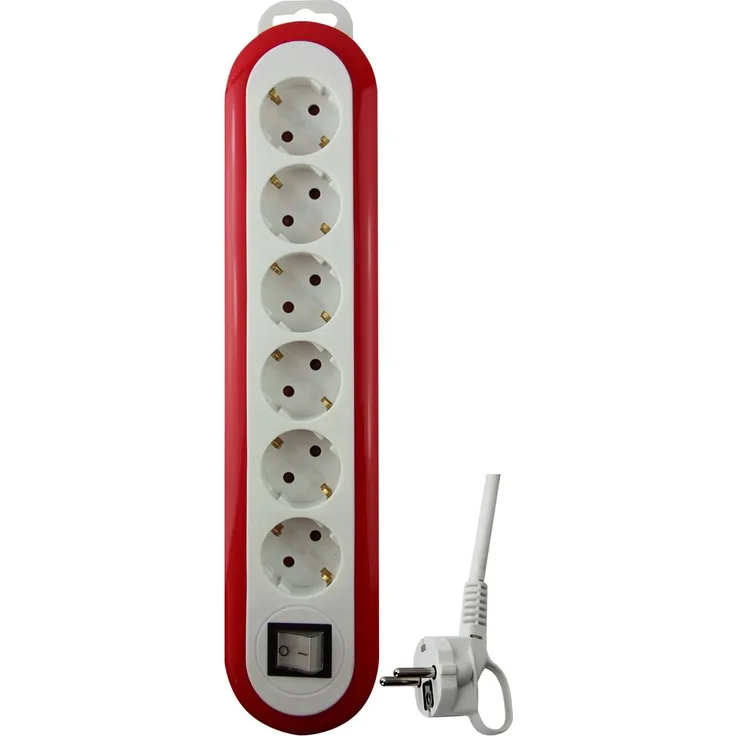 GAO EMP406K-G 6 Fach Steckdosenleiste Meridian Line, rot