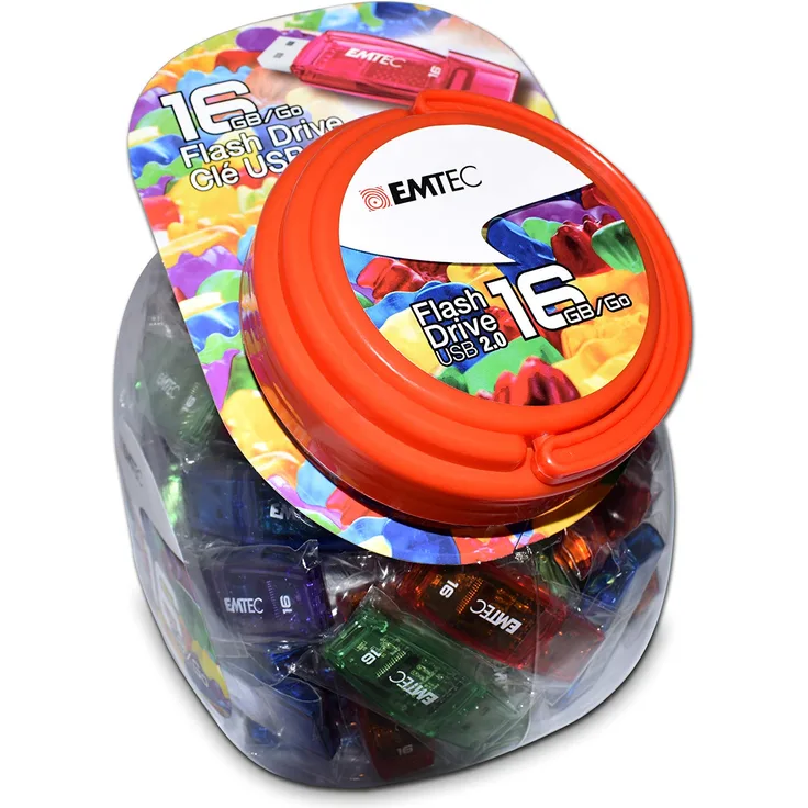 Emtec USB 2.0 C410 16GB Candy Jar 80 Stück